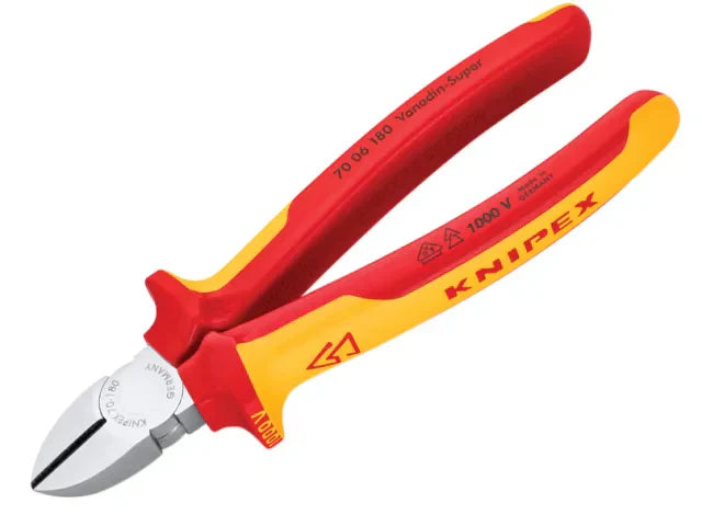 Knipex VDE Diagonal Cutter 180mm Multi-Component Grips Induction Hardened