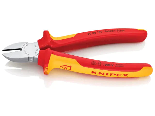 Knipex VDE Diagonal Cutter 180mm Multi-Component Grips Induction Hardened