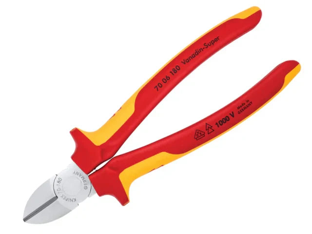 Knipex VDE Diagonal Cutter 180mm Multi-Component Grips Induction Hardened