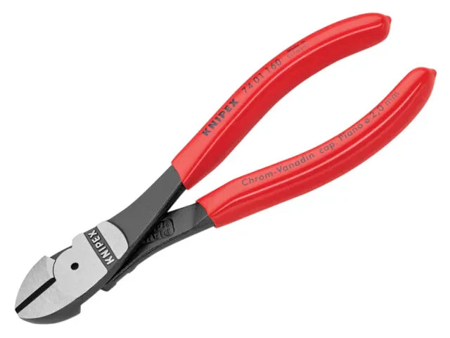 Knipex High Leverage Diagonal Cutters 160mm PVC Grips Heavy-Duty Steel