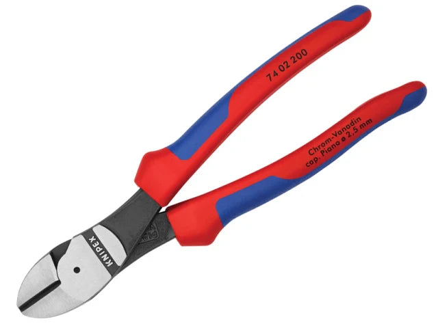 Knipex High Leverage Diagonal Cutters 200mm Multi-Component Grip Heavy Duty