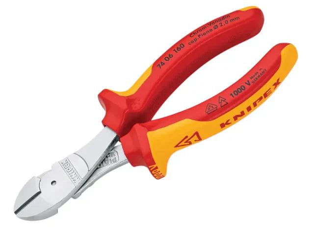 Knipex VDE High Leverage Diagonal Cutter 160mm Insulated 1000V Cutting Tool