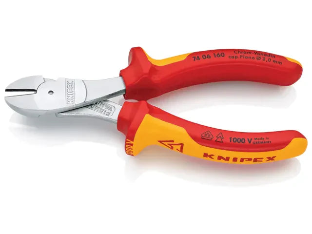 Knipex VDE High Leverage Diagonal Cutter 160mm Insulated 1000V Cutting Tool