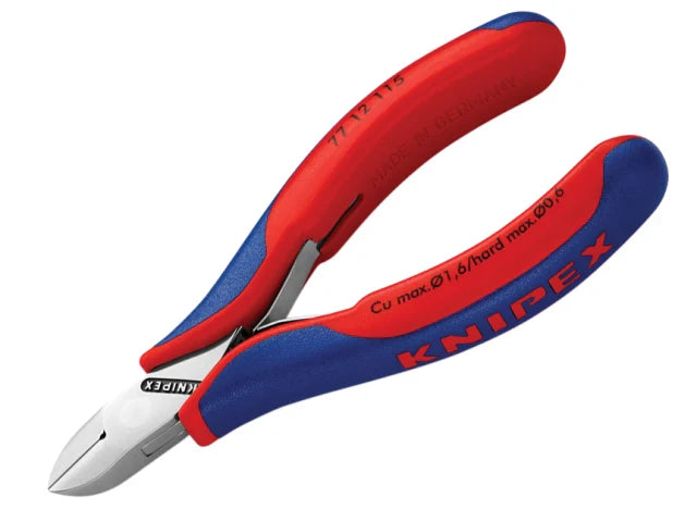 Knipex 77 12 Electronics Diagonal Cut Pliers 115mm Round Bevelled Grip