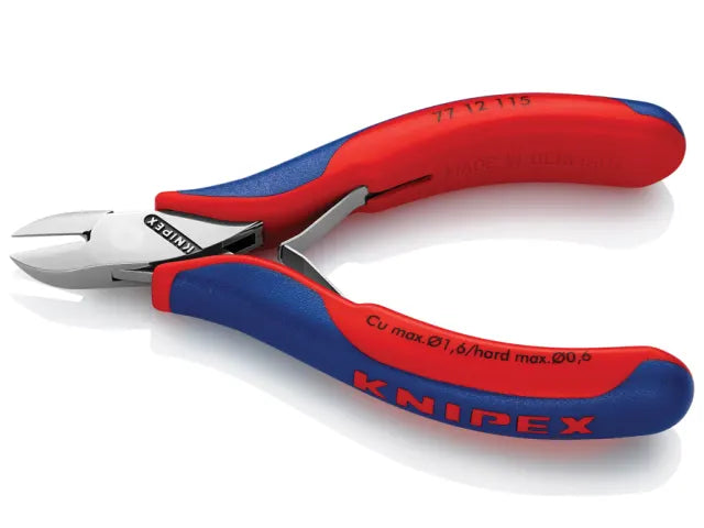 Knipex 77 12 Electronics Diagonal Cut Pliers 115mm Round Bevelled Grip