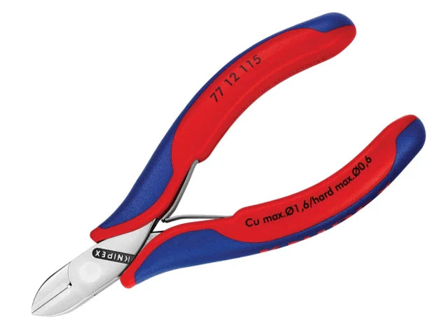 Knipex 77 12 Electronics Diagonal Cut Pliers 115mm Round Bevelled Grip