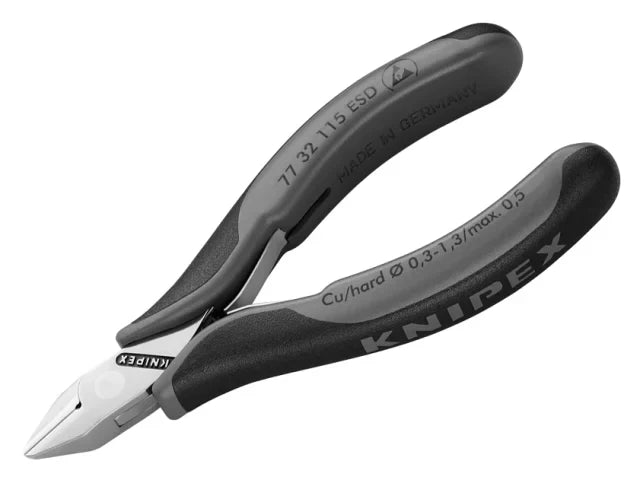 Knipex ESD Diagonal Cutters 115mm Pointed Head Small Bevel for Electronics