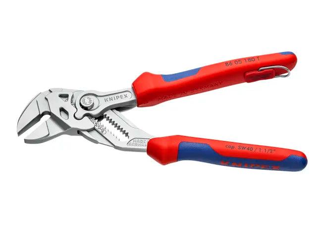 Knipex 86 05 Pliers Wrench 180mm Multi-Component Grip Tether Point