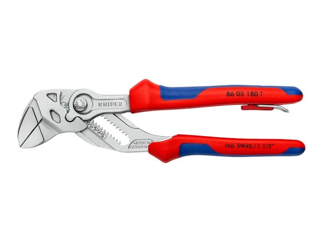 Knipex 86 05 Pliers Wrench 180mm Multi-Component Grip Tether Point