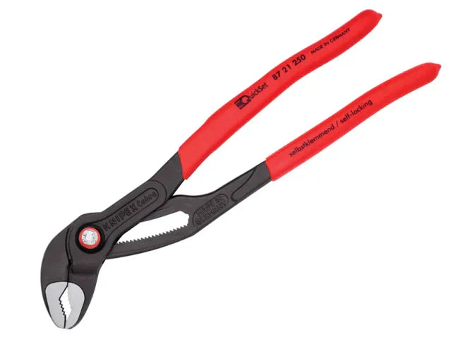 Knipex Cobra Quickset Water Pump Pliers 250mm PVC Grips 87 Series