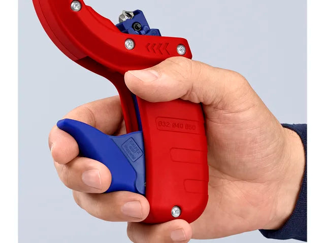 Knipex DP50 Plastic Pipe Cutter for 32-50mm Pipes with Replaceable Blade