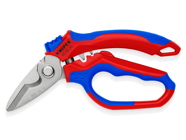 Knipex 160mm Angled Electricians' Shears with Crimping Areas and Spring Lock
