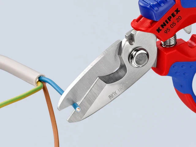 Knipex 160mm Angled Electricians' Shears with Crimping Areas and Spring Lock