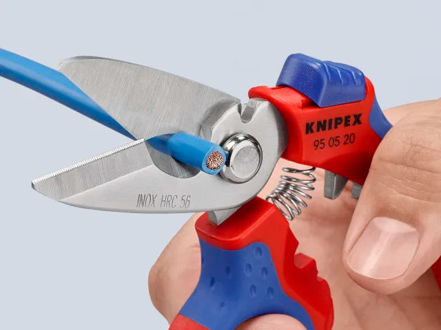 Knipex 160mm Angled Electricians' Shears with Crimping Areas and Spring Lock