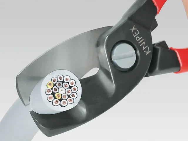 Knipex 95 11/12 Cable Shears 200mm Twin Cutting Edge PVC Grip Ã˜20mm Capacity