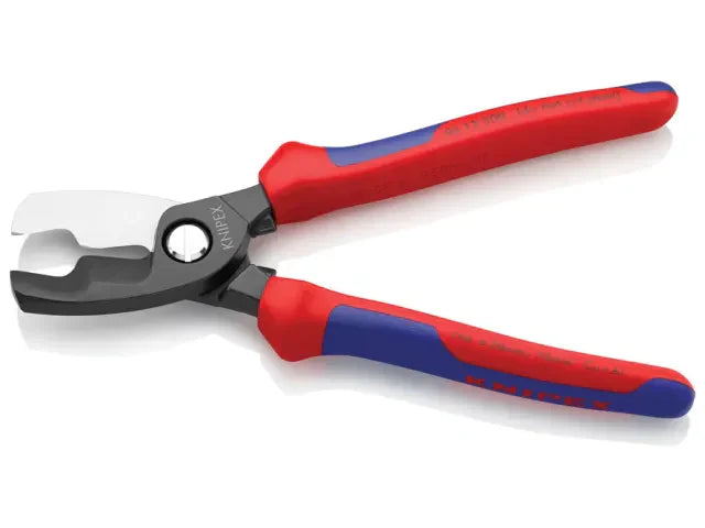 Knipex 200mm Cable Shears Twin Cutting Edge Multi-Component Grip 20mm Capacity