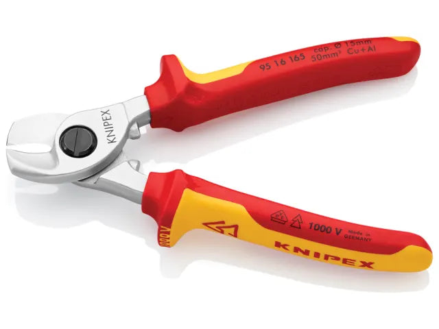 Knipex VDE Cable Shears 165mm Multi-Component Grips Safe Up to 1000V