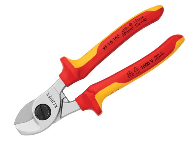 Knipex VDE Cable Shears 165mm Multi-Component Grips Safe Up to 1000V