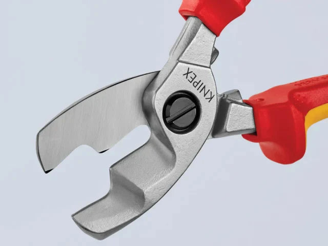 Knipex VDE Cable Shears 200mm Twin Cutting Edge Multi-Component Grips
