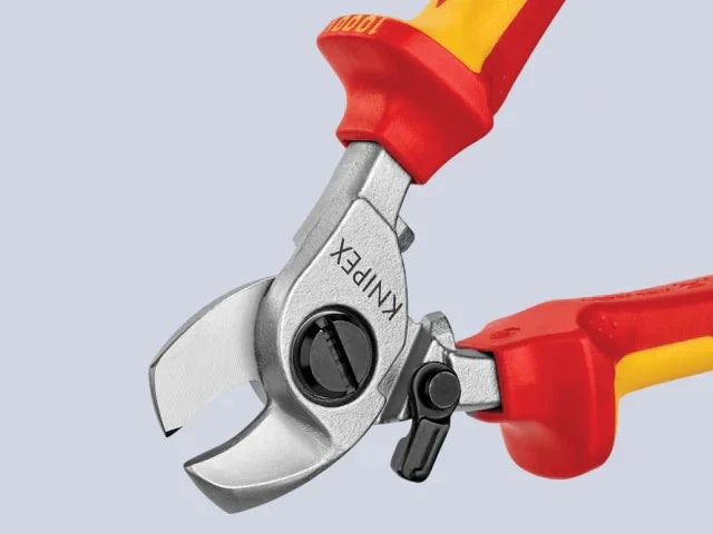 Knipex VDE Cable Shears 165mm with Return Spring Multi-Component Grips
