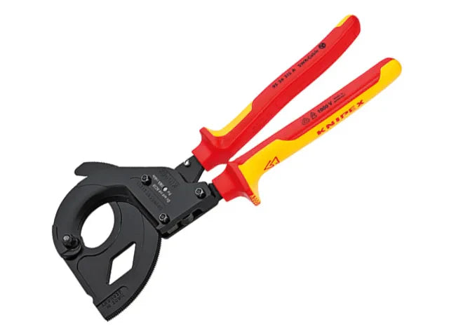 Knipex VDE Ratchet Cable Cutter 315mm 45mm Capacity Multi-Component Grips