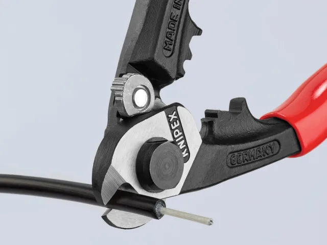 Knipex 95 61 190 Wire Rope Cutter PVC Grip 190mm Medium Hard Cable Shears