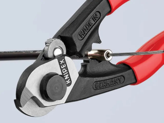 Knipex 95 61 190 Wire Rope Cutter PVC Grip 190mm Medium Hard Cable Shears