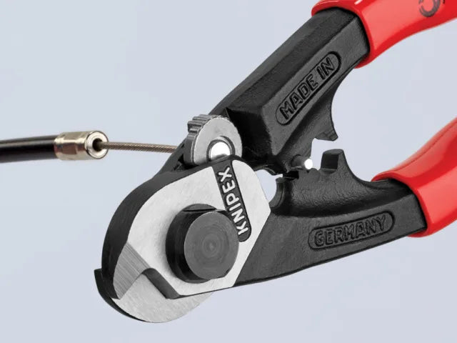 Knipex 95 61 190 Wire Rope Cutter PVC Grip 190mm Medium Hard Cable Shears