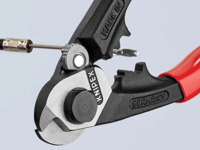 Knipex 95 61 190 Wire Rope Cutter PVC Grip 190mm Medium Hard Cable Shears