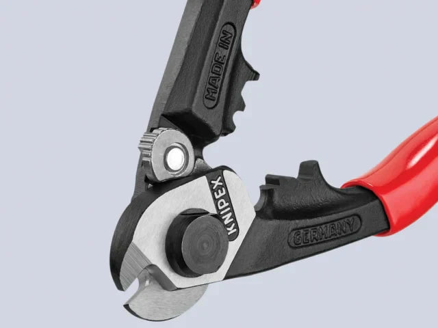 Knipex 95 61 190 Wire Rope Cutter PVC Grip 190mm Medium Hard Cable Shears