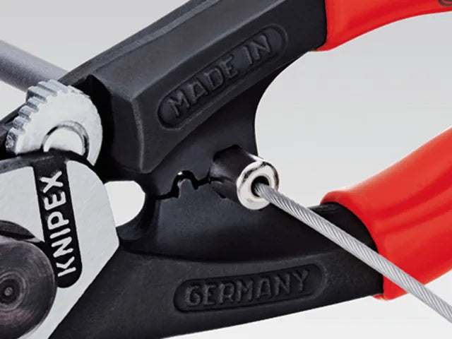 Knipex 95 61 190 Wire Rope Cutter PVC Grip 190mm Medium Hard Cable Shears