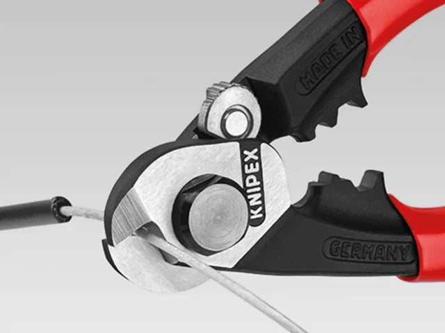 Knipex 95 61 190 Wire Rope Cutter PVC Grip 190mm Medium Hard Cable Shears