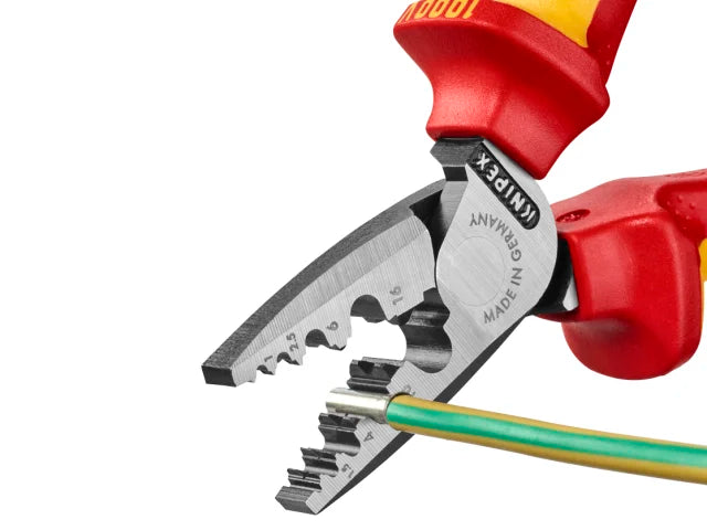 Knipex VDE Crimping Pliers 180mm with Tether Point 0.25-16mmÂ² Crimp Capacity