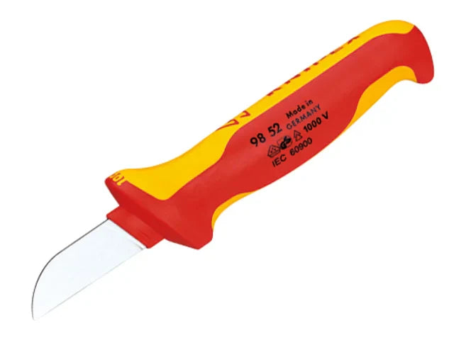 Knipex 98 52 VDE Cable Knife Ergonomic Handle Insulated Blade 1000V Safe