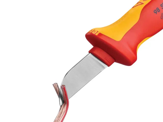 Knipex 98 52 VDE Cable Knife Ergonomic Handle Insulated Blade 1000V Safe