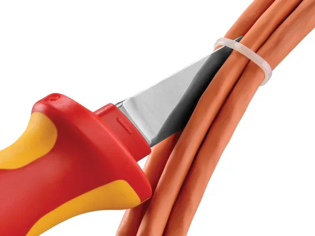 Knipex 98 52 VDE Cable Knife Ergonomic Handle Insulated Blade 1000V Safe