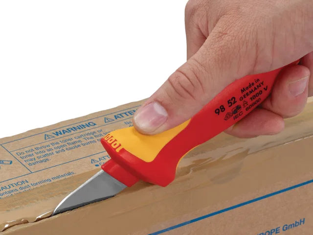 Knipex 98 52 VDE Cable Knife Ergonomic Handle Insulated Blade 1000V Safe