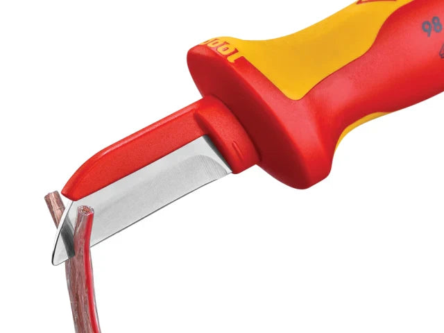 Knipex 98 54 VDE Cable Knife Insulated Blade Ergonomic Handle 50mm Blade Length