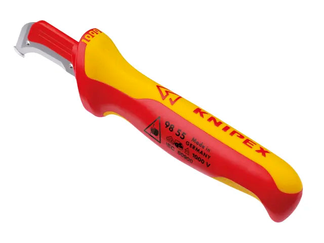 Knipex VDE Stripping Knife 180mm Ergonomic Handle 10,000V Safe Surgical Steel
