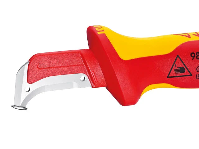 Knipex VDE Stripping Knife 180mm Ergonomic Handle 10,000V Safe Surgical Steel