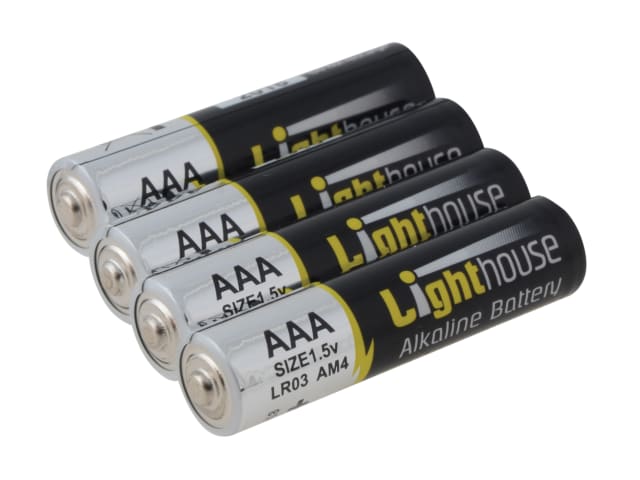 Lighthouse AAA Alkaline Batteries 1120 mAh Pack of 4 Long Lasting Energy