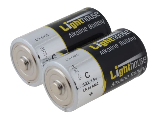 Lighthouse C LR14 Alkaline Batteries 6200 mAh Pack of 2 Long Lasting Energy