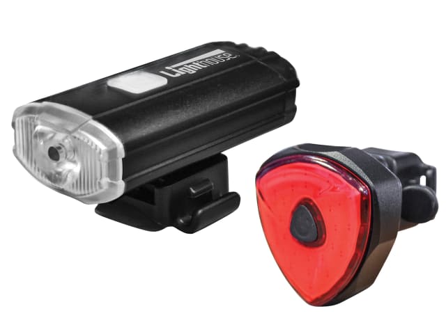 Lighthouse Elite Rechargeable LED Bike Light Set 150 Lumens Front & 100 Rear