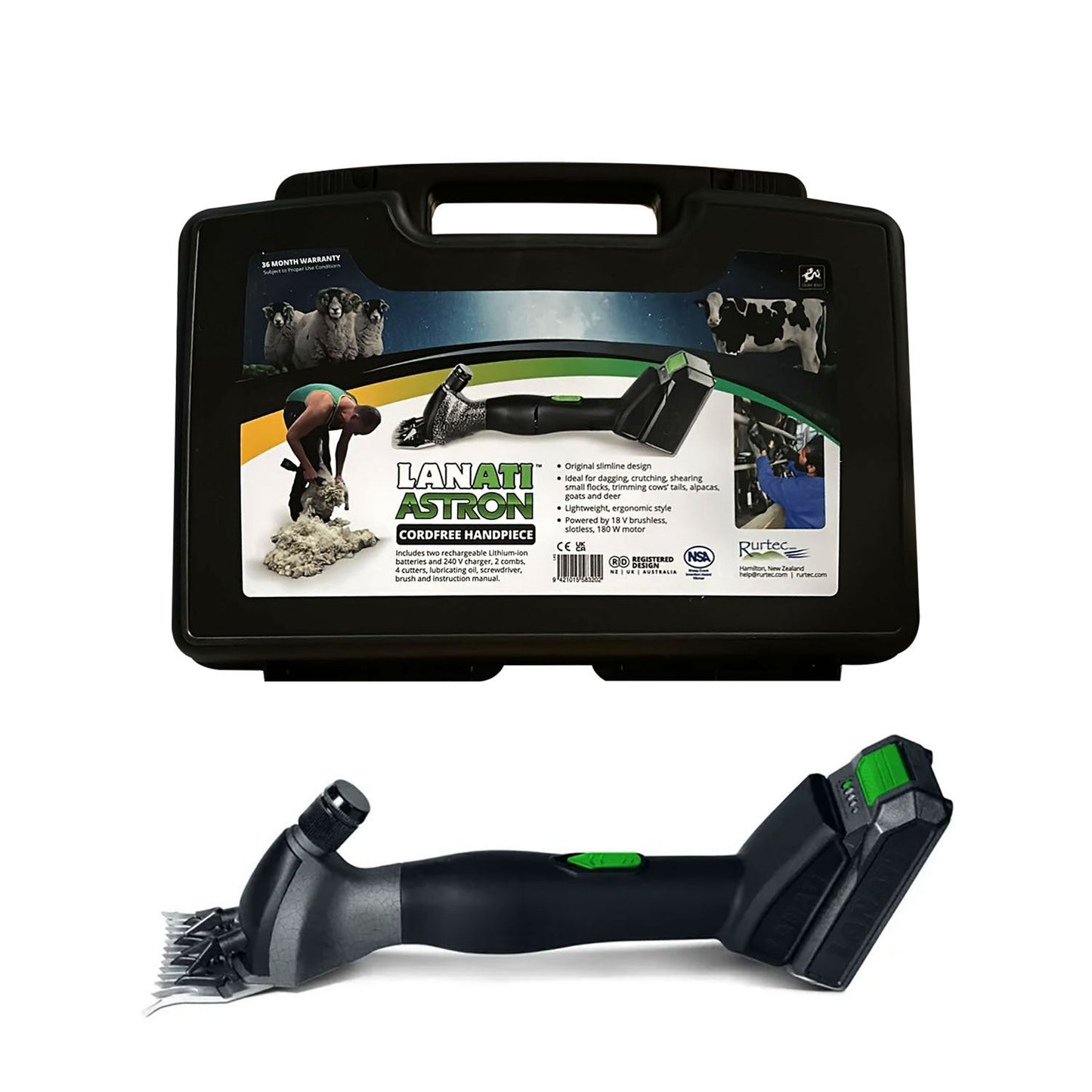 Lanati Astron Cordfree Handpiece Kit Cordless For Sheep Shearing and Dagging