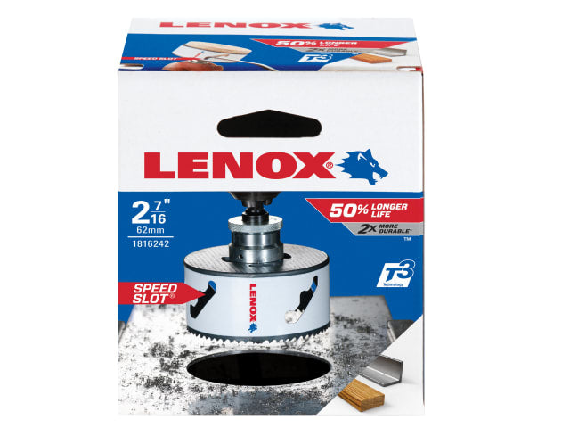 LENOX Bi-Metal Holesaw 62mm for Wood and Metal with SPEED SLOT Design
