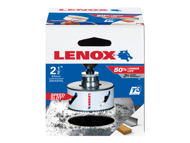 LENOX Bi-Metal Holesaw 64mm for Wood and Metal with SPEED SLOT Design
