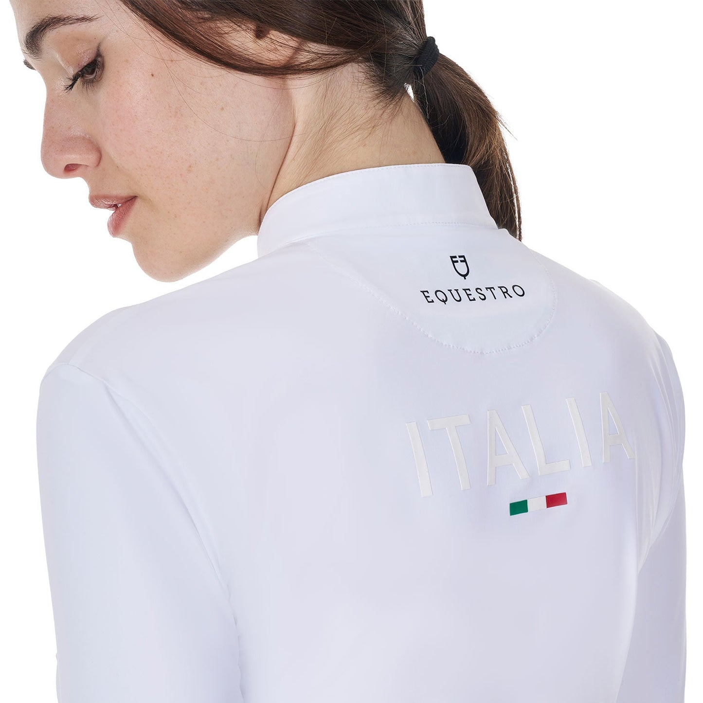 Equestro Women's Long-Sleeved Competition Polo Shirt X Fise Women's Technical