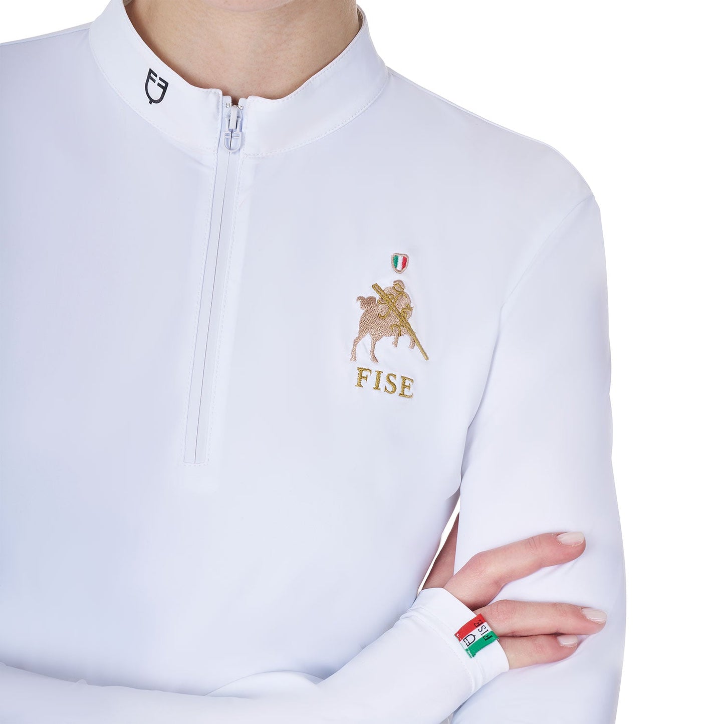 Equestro Women's Long-Sleeved Competition Polo Shirt X Fise Women's Technical