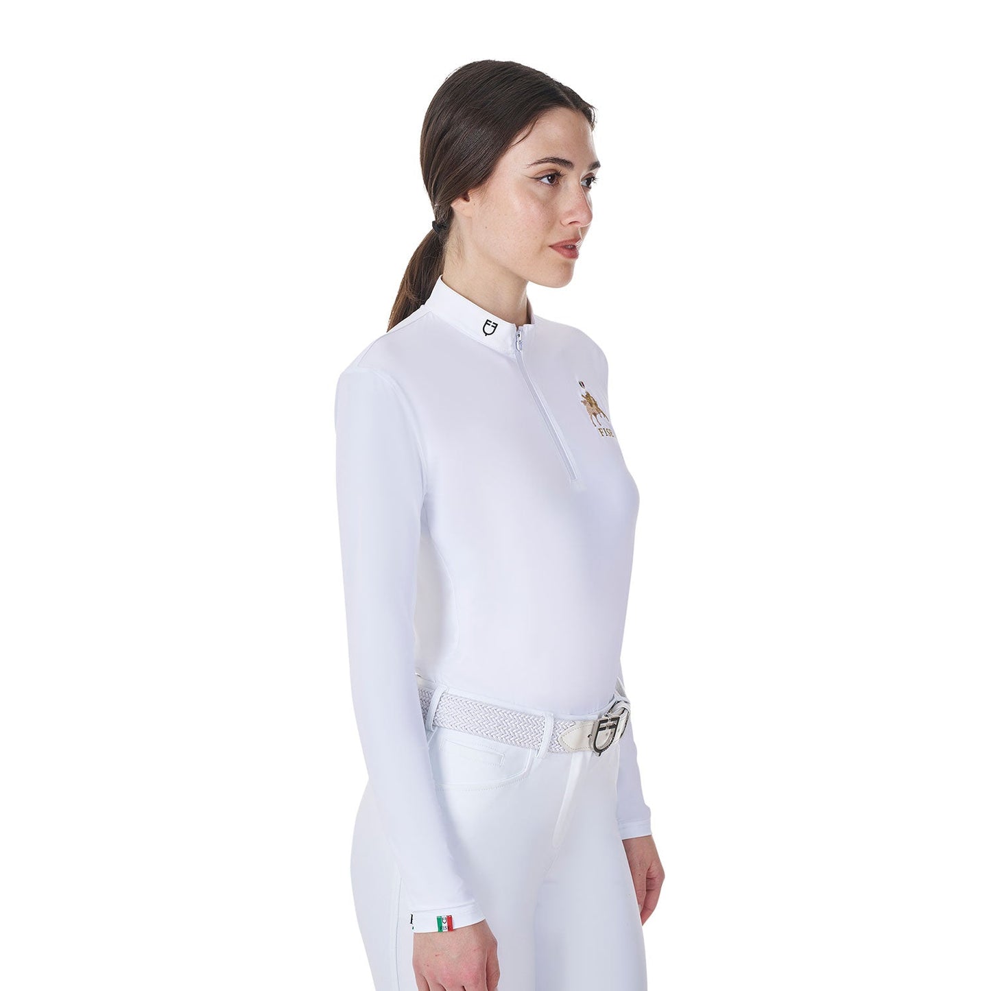 Equestro Women's Long-Sleeved Competition Polo Shirt X Fise Women's Technical