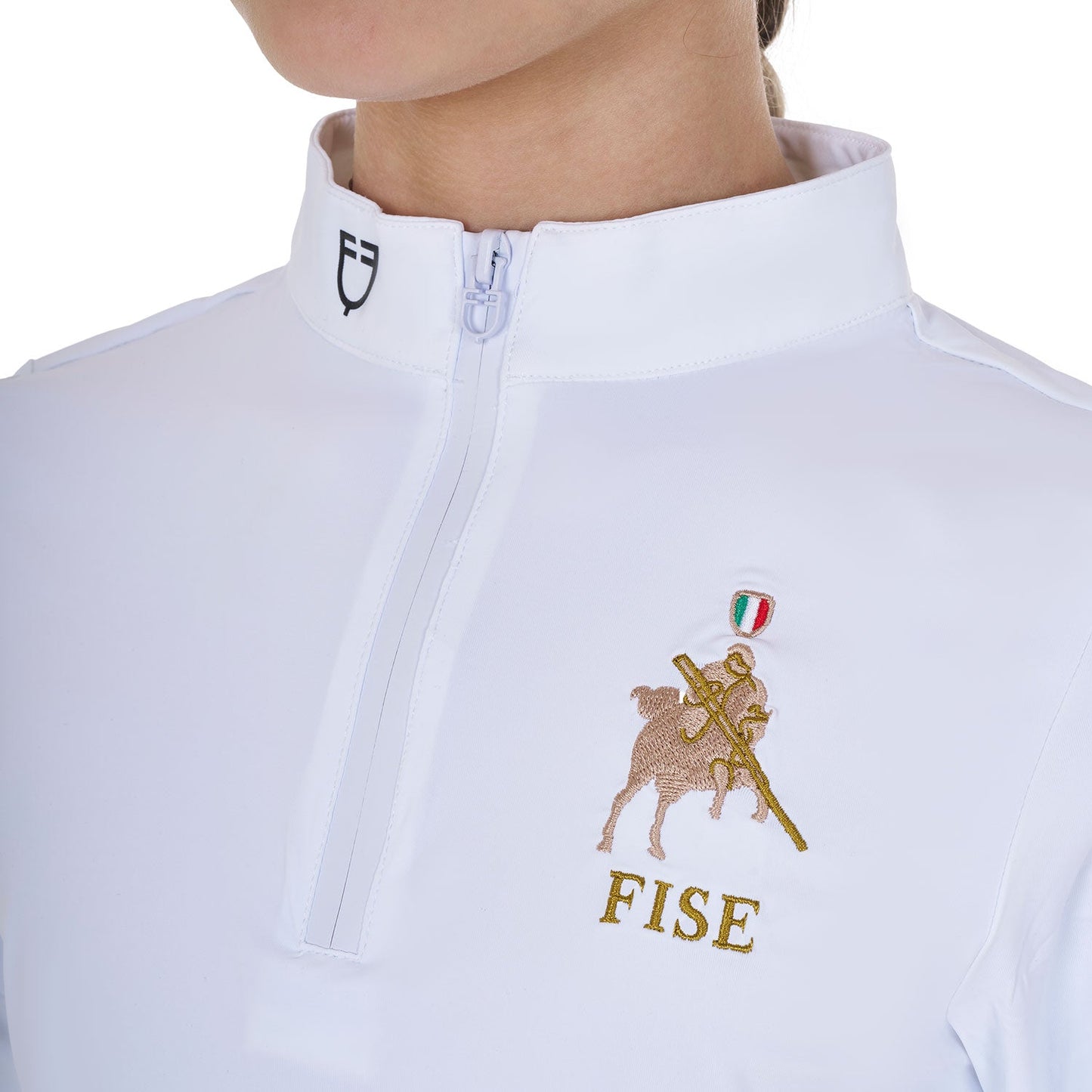 Equestro Girls' Long-Sleeved Competition Polo Shirt X Fise Training Wear